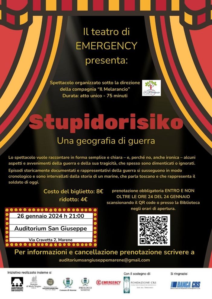 Un momento dello spettacolo teatrale “Stupidorisiko”