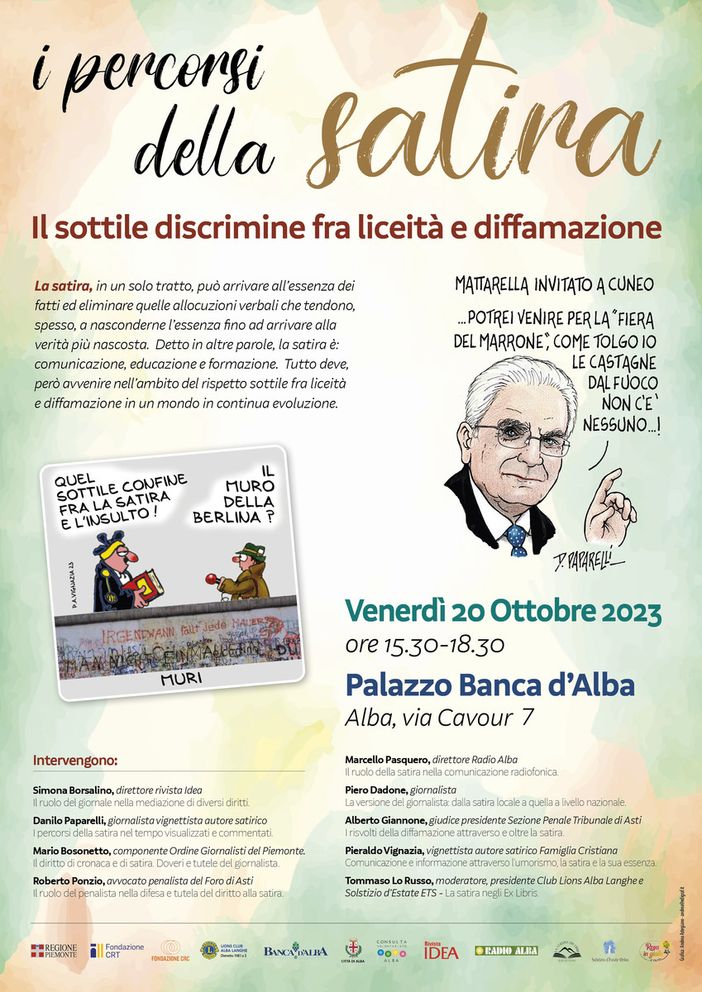 La locandina dell’evento è a cura del grafico albese Andrea Astegiano