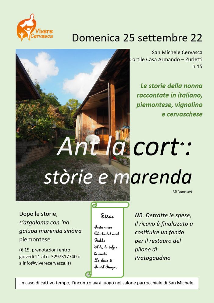San Michele di Cervasca, le storie delle nonne nell'evento "Ant la cort" San Michele di Cervasca, le storie delle nonne nell'evento "Ant la cort"