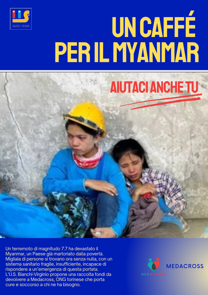 Cuneo, al via la raccolta fondi “Un caffè per il Myanmar” dell'istituto "Bianchi-Virginio"