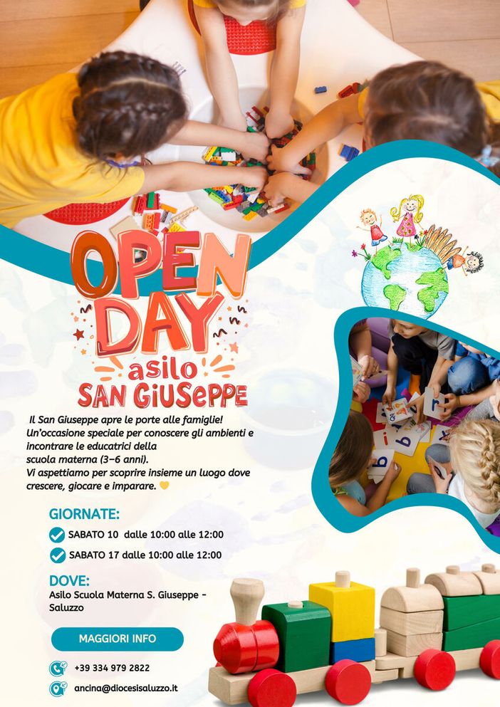 La locandina che annuncia l'open day all'asilo San Giuseppe