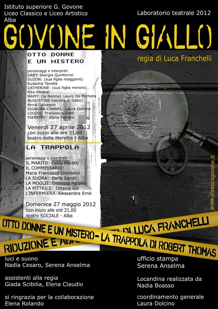 Spettacoli teatrali all'insegna del mistero con gli studenti del liceo Govone di Alba