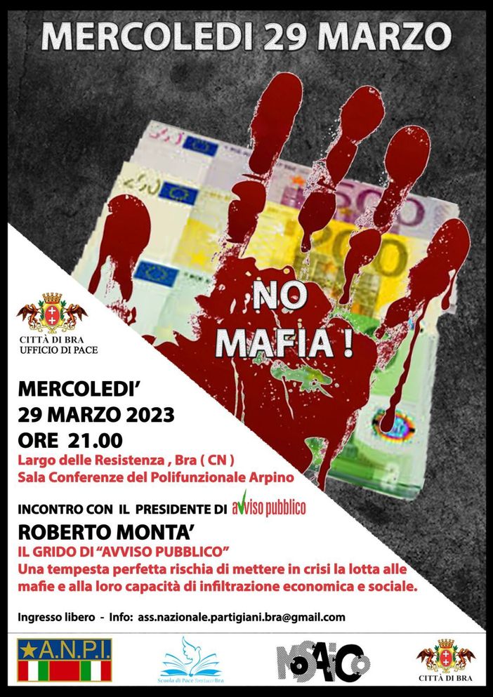 Insieme alla Scuola di Pace di Bra per dire “No mafia" Insieme alla Scuola di Pace di Bra per dire “No mafia"