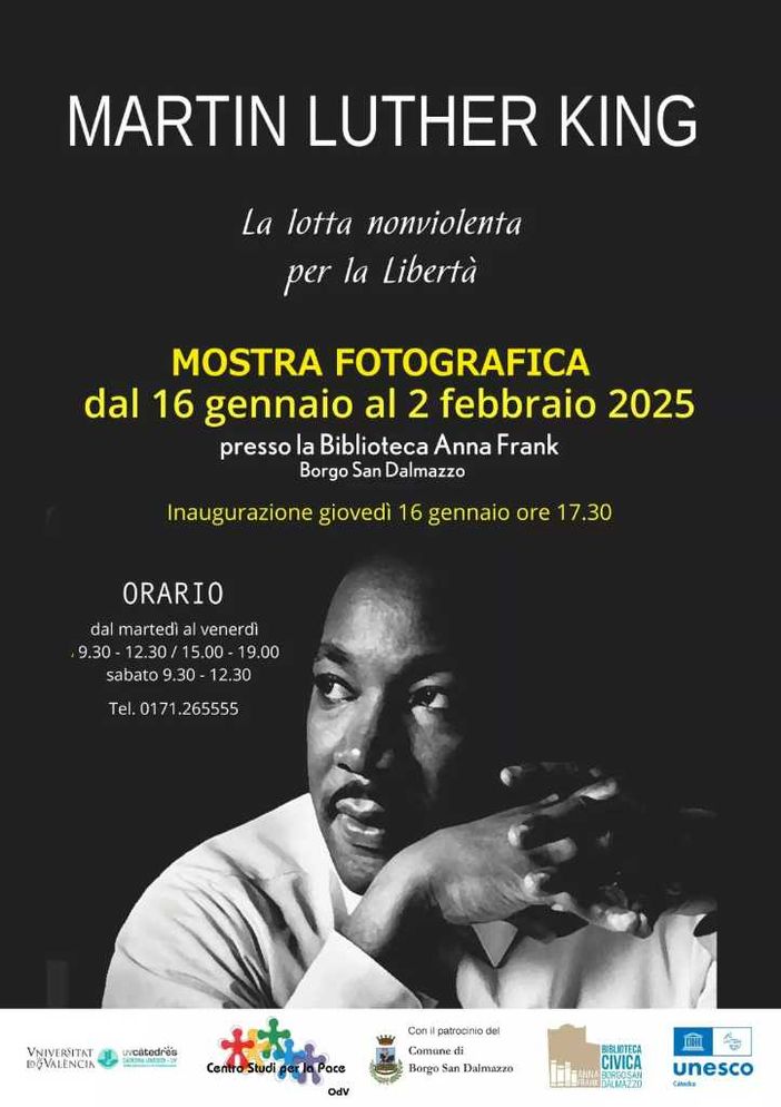 A Borgo San Dalmazzo una mostra su Martin Luther King A Borgo San Dalmazzo una mostra su Martin Luther King