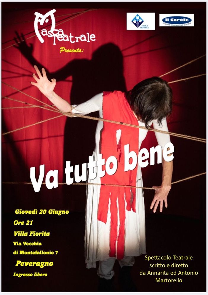 "Va tutto bene": spettacolo teatrale a Villa Fiorita di Peveragno