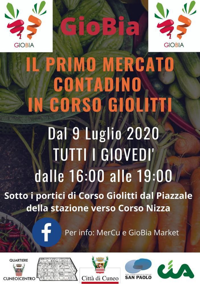 Cuneo, mercato contadino Gio.B.i.A. in corso Giolitti