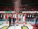 Il momento della premiazione di Reggio Emilia, vincitrice della Del Monte® Coppa Italia 2022 serie A2 (Fotoservizio a cura di Valerio Giraudo)