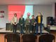 La professoressa Manuela Calvi, il dirigente scolastico Bruno Gabetti, il  professor Stefano Casarino,  la prof. Anna Maria Taragna e il prof. Luigi Silvano