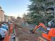 Il cantiere allestito nel corso cuneese