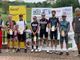 Il gruppo dei primi sette di categoria con a destra il presidente Marco Bersezio del CCCCuneo