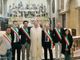 Don Marco Bruno con i sindaci della quattro parrocchie e gli amministratori comunali provenienti dalla Valle Maira Don Marco Bruno con i sindaci della quattro parrocchie e gli amministratori comunali provenienti dalla Valle Maira