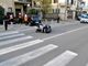La scena dell'incidente, in via Cuneo a Bra