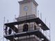 Il campanile durante i restauri