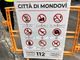 Il cartello all'ingresso della Fiera di Mondovì