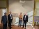 In foto il sindaco di Savigliano Antonello Portera, Andrea Coletti, presidente della Fondazione Ente Manifestazioni e l'artista Massimo Ricci