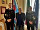 Da sinistra il maresciallo Silvano Tavella, il sindaco Riccardo Ghigo, il maggiore Luca Giacolla