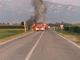 In fiamme un'autovettura alimentata a GPL sulla SP 589: nessun ferito