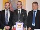 Il governatore Gianni Rebaudo col presidente del Lions Club Carrù-Dogliani, Giulio Marin e del Lions Club Mondovì-Monregalese, Fabrizio Garelli