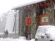 Il Rifugio Galabérna sotto la copiosa nevicata dei giorni scorsi