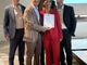 La consegna della certificazione con Bruno Sacchi e Maria Chiara Ferrarese