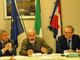Il professor Raimondo Sacco, qui al centro fra il presidente Perotti ed il direttore Astesano, è il presidente del Consiglio della Comunità Montana in quanto consigliere anziano ormai da più di due anni