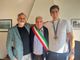 Luca Cupido con il sindaco Mario Mina e il consigliere Claudio Camilla