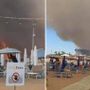 Incendio in pineta, fiamme lambiscono le spiagge di Baia Domizia: bagnanti in fuga - Video