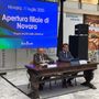 Alcuni momenti dell'inaugurazione tenuta oggi a Novara
