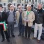 Da sinistra Mario Merlino, assieme al primo direttivo degli Uomini di Mondo. Con lui Gigi Riva, Alberto Gedda, Piero Dadone e Danilo Paparelli