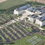 Il rendering del nuovo ospedale di pianura Il rendering del nuovo ospedale di pianura