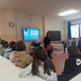 Tiziana Clerico durante l'incontro con gli alunni della scuola secondaria di Sampeyre Tiziana Clerico durante l'incontro con gli alunni della scuola secondaria di Sampeyre
