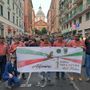 Alpini braidesi con lo striscione disegnato da Francesca Semeraro Alpini braidesi con lo striscione disegnato da Francesca Semeraro