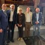 Il professor Unia, il presidente Robaldo, la dirigente Garello, il consigliere Baldi e il sindaco Beccaria durante il sopralluogo all’Alberghiero di Barge Il professor Unia, il presidente Robaldo, la dirigente Garello, il consigliere Baldi e il sindaco Beccaria durante il sopralluogo all’Alberghiero di Barge