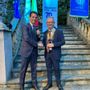 Saluzzo, il past president Luigi Giulini Richard e il nuovo presidente Rotary Giuseppe Sapino