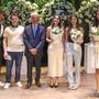 Carlo Vassallo, segretario generale della Fondazione Ferrero, al podio e con gli studenti assegnatari della borsa di studio