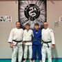 Da sinistra il Maestro Diego Penone, Diego Allione, Matteo Mandrile, il tecnico Silvio Baschieri