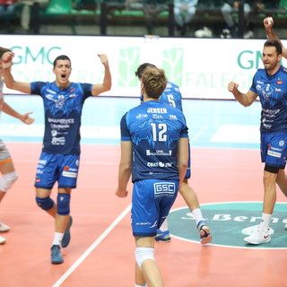 "Babis" Andreopoulos esulta: contro Brescia ha vinto per la terza volta in stagione il premio di MVP dell'incontro (Foto: Valerio giraudo)