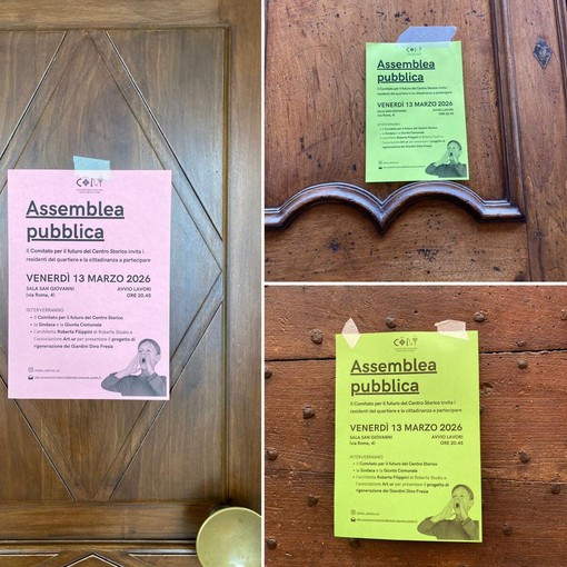 Il Comitato del Centro storico di Cuneo colora il quartere con l’invito all’assemblea pubblica