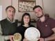 Giovanni, Claudia e Maurizio con alcuni formaggi prodotti nell'azienda &quot;Sapori di Capra&quot; a Cavallerleone