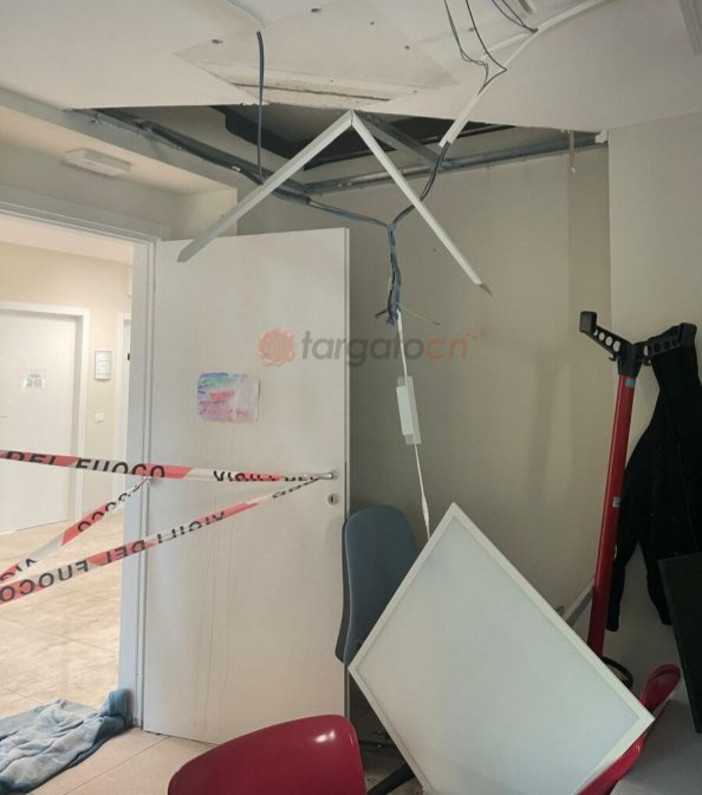 Casa della Comunità a Verzuolo, allagamenti e il distacco di parte del controsoffitto causati dal nubifragio