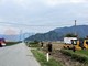 Il furgone finito fuori strada a Revello Il furgone finito fuori strada a Revello