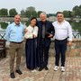 Caramagna Piemonte, i fratelli Riggio della Tenuta "Lago dei Salici" con gli sposi Marco Costa e Sang Eun Kim
