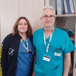 La coordinatrice infermieristica Delphine Herby e  il dottor Graziano Carlidi, referente dell’attività di coordinamento del prelievo d’organo