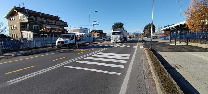 Via Genova a Cuneo con il novo attraversamento pedonale