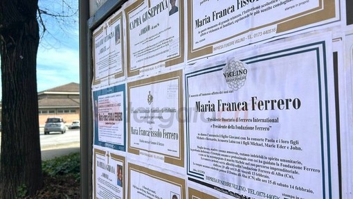 Lutto cittadino, domani, per i funerali di Maria Franca Fissolo Ferrero