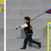 Il piccolo tifoso del Bra conquista Livorno: la sua corsa con la bandiera finisce sulla rivista della città toscana