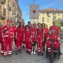 Un gruppo di volontari della Cri di Monesiglio, nel maggio scorso a Cuneo (Fb)