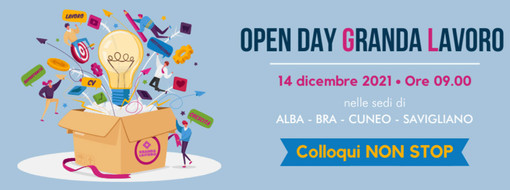 Open day Granda Lavoro: martedì 14 dicembre nelle sedi di Alba, Bra, Cuneo e Savigliano