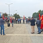 Il presidio tenuto davanti al sito di Sommariva Perno Il presidio tenuto davanti al sito di Sommariva Perno