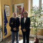 IL primo dirigente della Polizia di Stato Luigi Pecchillo accolto dalla questore Rosanna Minucci